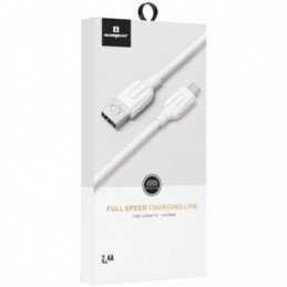 Combo Carregador USB Carga Rápida + Cabo V8 Branco Sumexr