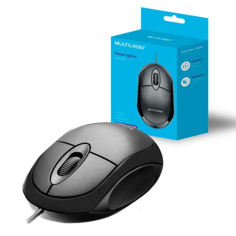 MOUSE ÓPTICO COM FIO MO300 - MULTILASER