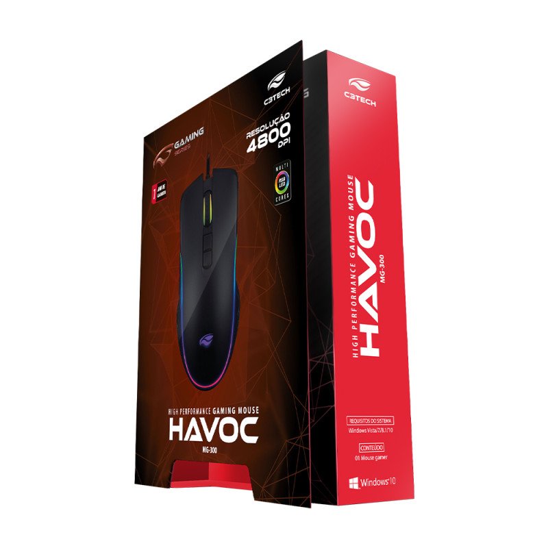 MOUSE GAMER RGB HAVOC MG-300 4800DPI - C3TECH