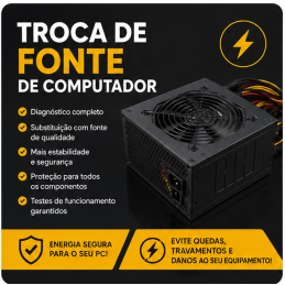 Troca de fonte de computador