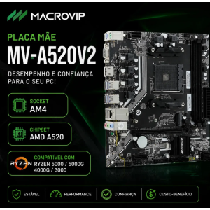 PLACA MAE AM4 MV-A520 (V2) DDR4 - MACROVIP