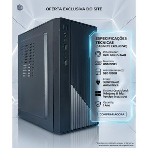 PC Office I5-3ªg, Mem DDR3 8GB, SSD 120GB - SOS INFO